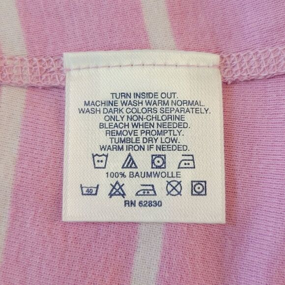 Lands' End Purple Striped V-neck Short Sleeve 100% Cotton T-shirt Size S - Picture 7 of 7